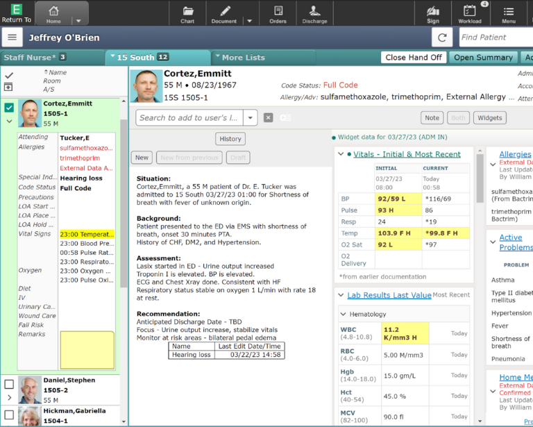 MEDITECH Expanse ED Dashboard