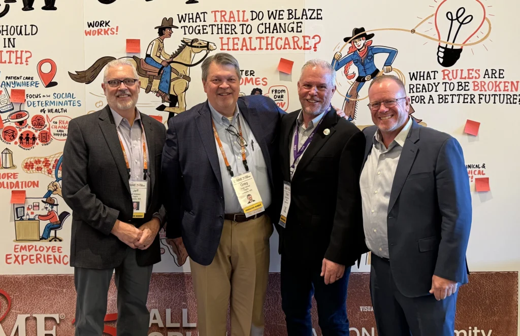 Tegria's Jeff Webber, Greg Varner, Chad Skidmore, and Jeff Eaton at CHIME25