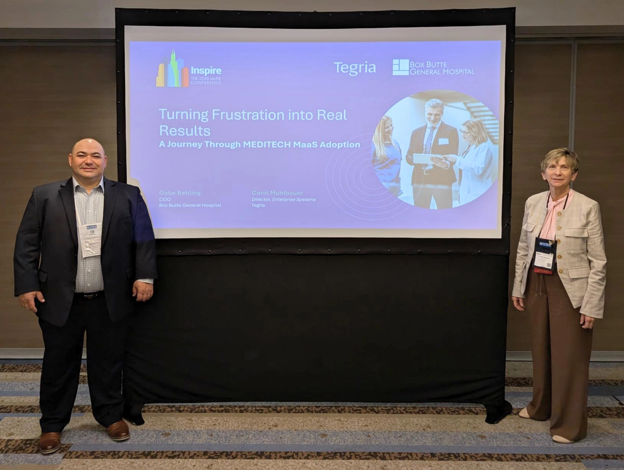 Gabe Behling and Carol Muhlbauer presenting at MUSE Inspire 2026